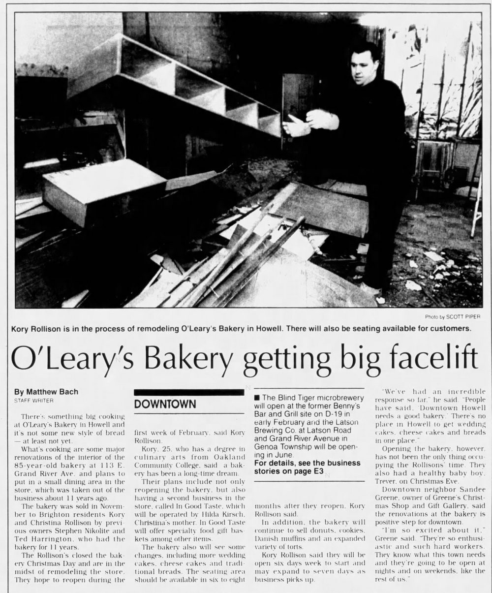 OLearys Bakery - Jan 08 1997 Article (newer photo)